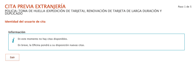 No hay citas disponibles